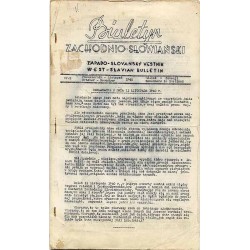 Biuletyn Zachodnio-Słowiański. Západo-Slovansky Vestnik. West-Slavian Bulletin. R.1 (1940). Nr 2 (Październik - Listopad 1940) /