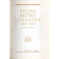 Polska krytyka literacka (1919-1939). Materiały
