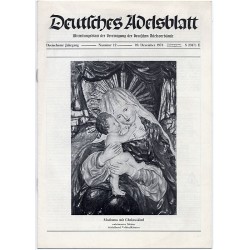 Deutsches Adelsblatt. 13. Jahrgang (1974). Nr 12 (10 XII 1974) [Madonna mit Christuskind unbekannter Meister Schloßhotel Velden