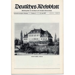 Deutsches Adelsblatt. 26. Jahrgang (1987). Nr 6 (15 VI 1987) [Schloß Zedtlitz, Sachsen]