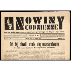 Nowiny Codzienne. Pismo poświęcone sprawom ludu polskiego na Śląsku Opolskim. R.24 (1934). Nr 120 (30 maja 1934)