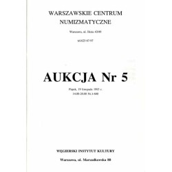 Warszawskie Centrum Numizmatyczne Aukcja Nr 5. [19.11.1993]