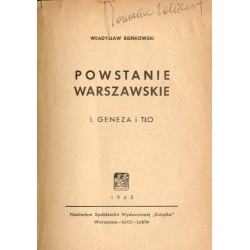 Powstanie warszawskie. I: Geneza i tło