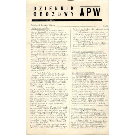 Dziennik Obozowy APW. 1944. Nr 51 (31 marca 1944)