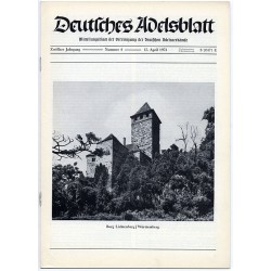 Deutsches Adelsblatt. 12. Jahrgang (1973). Nr 4 (15 IV 1973) [Burg Lichtenberg / Württemberg]