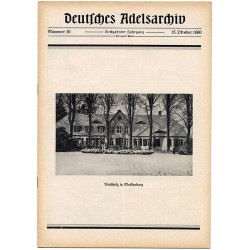 Deutsches Adelsarchiv. 16. Jahrgang (1960). Nr 10 (15 X 1960) [Buchholz in Mecklenburg]