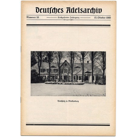 Deutsches Adelsarchiv. 16. Jahrgang (1960). Nr 10 (15 X 1960) [Buchholz in Mecklenburg]