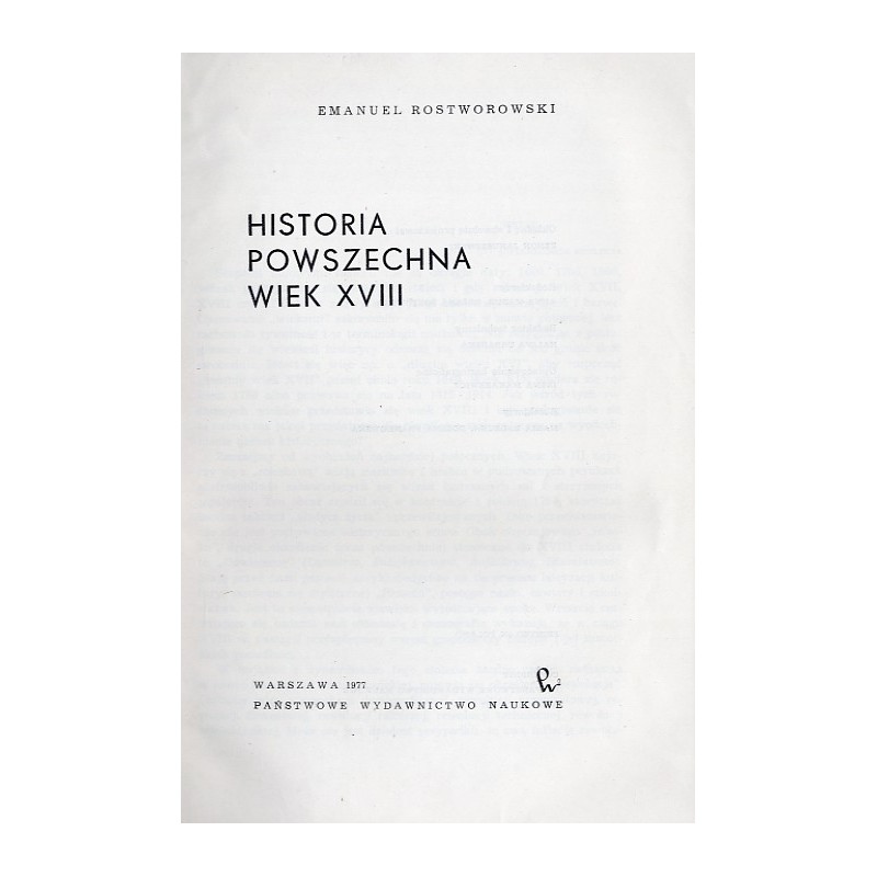 Historia powszechna wiek XVIII