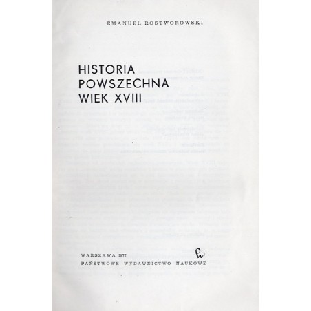 Historia powszechna wiek XVIII