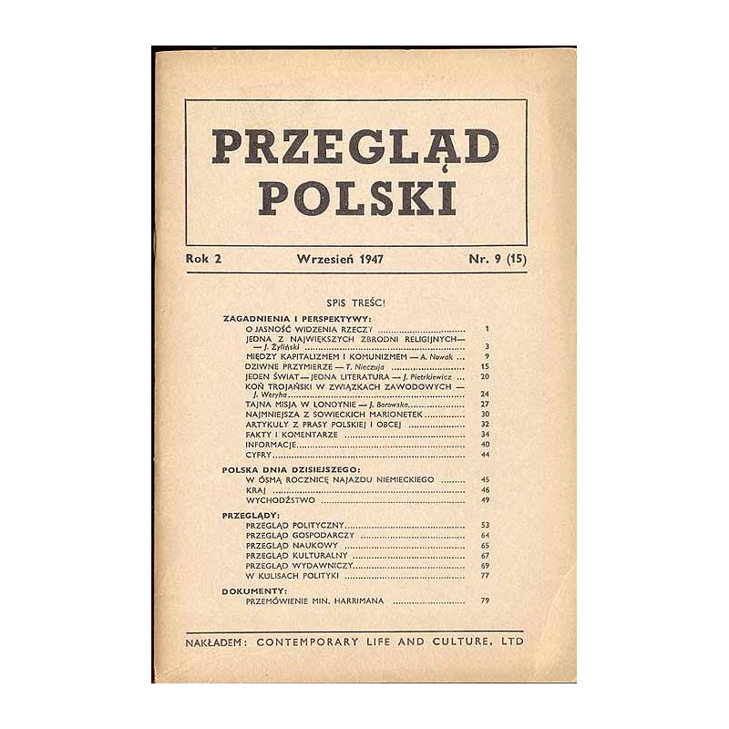 Przegląd Polski. R.2 (1947). Nr 9 (15) (Wrzesień 1947)