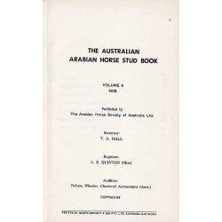 The Australian Arabian Horse Stud Book. Vol.6 (1978)