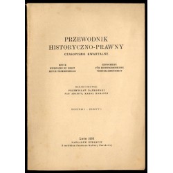 Przewodnik Historyczno-Prawny. Czasopismo kwartalne. R.1 (1930). Z.1