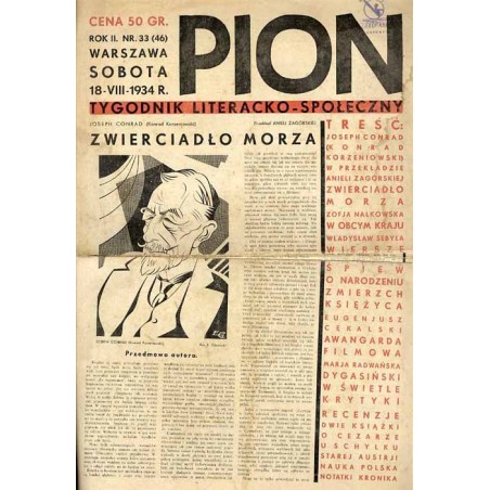 Pion. Tygodnik literacko-społeczny. R.2 (1934). Nr 33 (46) (18 sierpnia 1934)