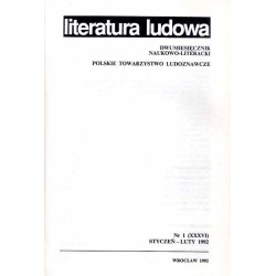 Literatura Ludowa. Dwumiesięcznik naukowo-literacki. R.36 (1992). Nr 1-6