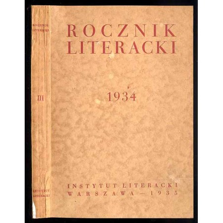 Rocznik Literacki za rok 1934 (R.3)