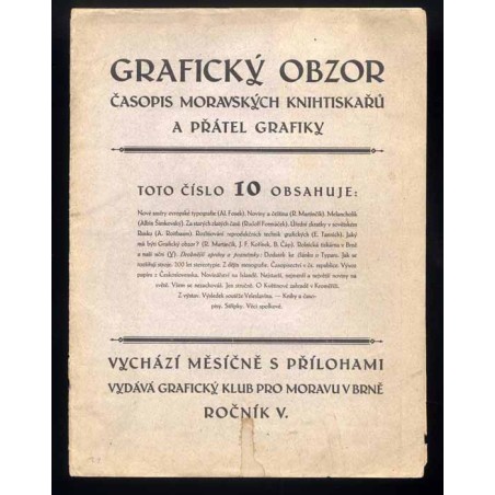 Graficky Obzor. Orgán Grafického Klubu pro Moravu. R.5 (1925). Nr 10