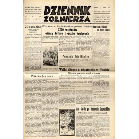 Dziennik Żołnierza. Polska prasa obozowa. Pismo żołnierzy 1. Korpusu Pancerno Mot. R.4 (1943). Nr 54 (789) (6 marca 1943)