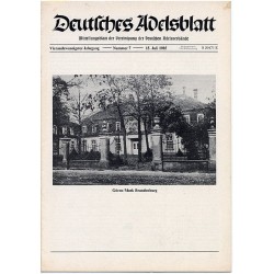 Deutsches Adelsblatt. 24. Jahrgang (1985). Nr 7 (15 VII 1985) [Görne / Mark Brandenburg]