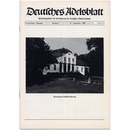 Deutsches Adelsblatt. 19. Jahrgang (1980). Nr 9 (15 IX 1980) [Herrenhaus Drült / Schleswig]
