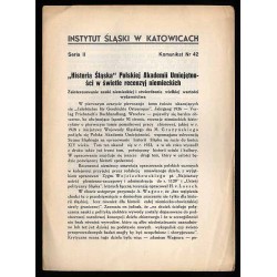 "Historia Śląska" Polskiej Akademii Umiejętności w świetle recenzyj niemieckich