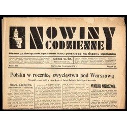 Nowiny Codzienne. Pismo poświęcone sprawom ludu polskiego na Śląsku Opolskim. R.26 (1936). Nr 188 (18 sierpnia 1936)