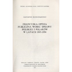 Francuska opinia publiczna wobec sprawy polskiej i Polaków w latach 1885-1894