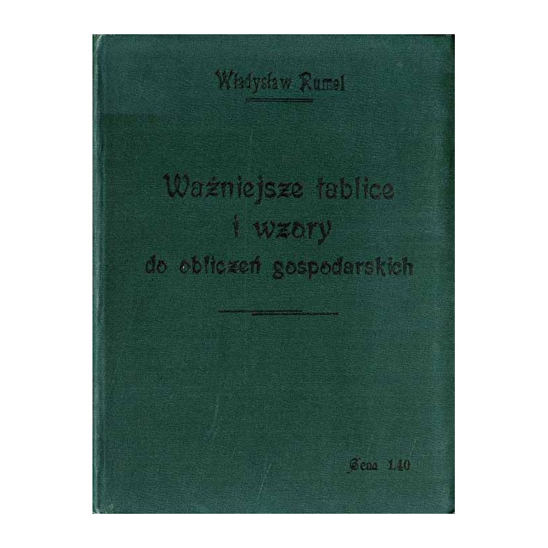 Ważniejsze tablice i wzory do obliczeń gospodarskich