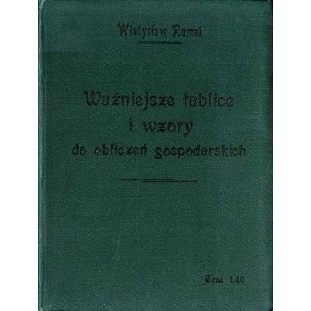 Ważniejsze tablice i wzory do obliczeń gospodarskich