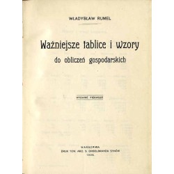 Ważniejsze tablice i wzory do obliczeń gospodarskich