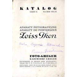 Zeiss Ikon. Aparaty fotograficzne, aparaty do powiększeń. Katalog. Część II. Na rok 1931/32