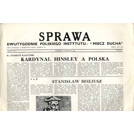 Sprawa. Dwutygodnik Polskiego Instytutu: "Miecz Ducha"  The Common Cause. Fortnightly of the Polish Section of the "Sword of th