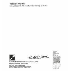 Radosław Krupiński - Taki Pejzaż. Such a Landscape. Mała Galeria, Warszawa, Plac Zamkowy 8, listopad 1993