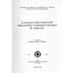 Katalog inkunabułów Biblioteki Uniwersyteckiej w Toruniu