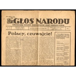 Głos Narodu. Informacyjny dziennik demokratyczny ziemi częstochowskiej. R.1 (1945). Nr 12 (26 II 1945)