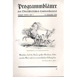 Programmblätter des Oberschlesischen Landestheaters. Oberschlesiches Landestheater Beuthen. Spielzeit 1940/41.  Heft 2 (11. Sept