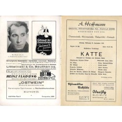 Programmblätter des Oberschlesischen Landestheaters. Oberschlesiches Landestheater Beuthen. Spielzeit 1940/41.  Heft 2 (11. Sept