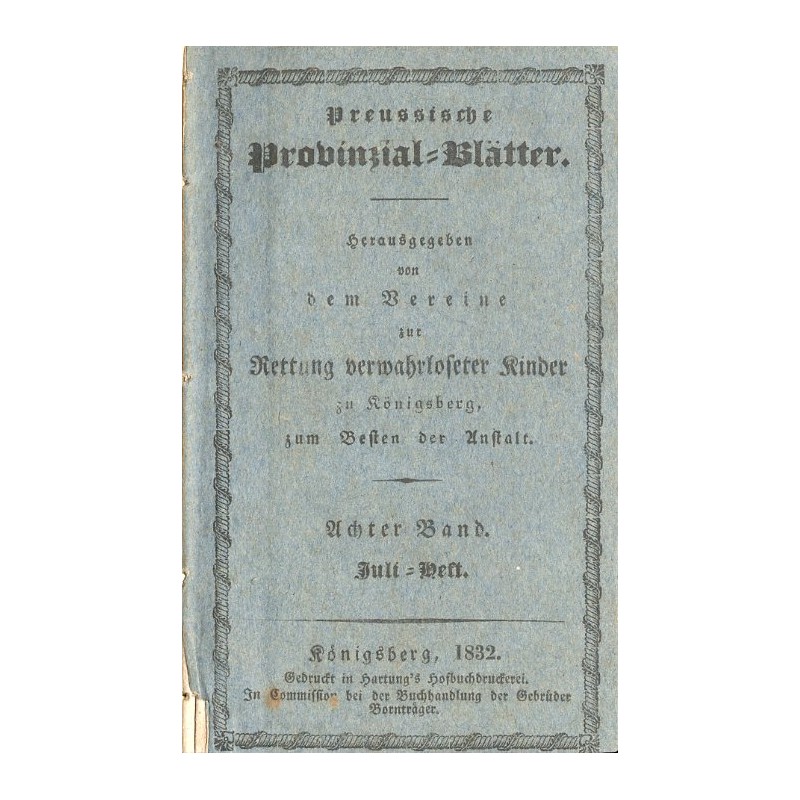 Preußische Provinzial Blätter. 8. Band (1832)