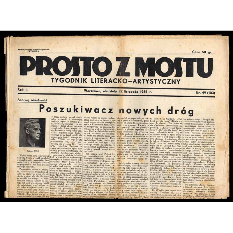 Prosto z Mostu. Tygodnik literacko-artystyczny. R.2 (1936). Nr 49 (103) (22 listopada 1936)