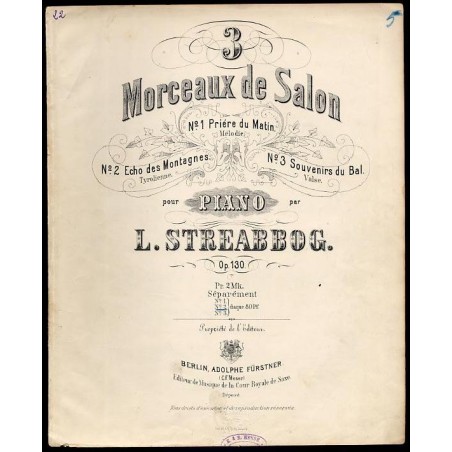 Trois petits Morceaux de Salon. II. Écho des Montagnes. Tyrolienne. Op. 130