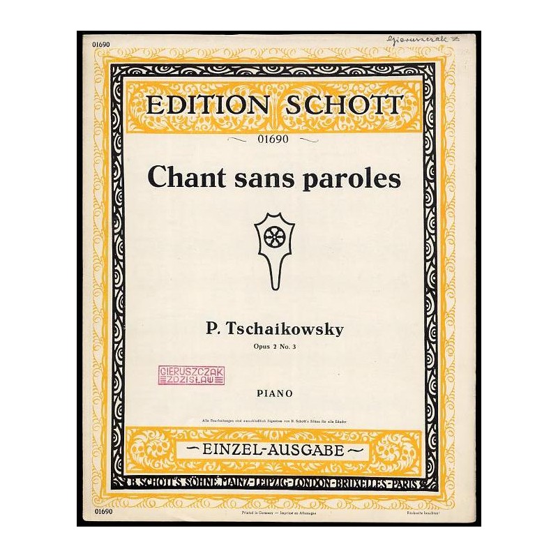 Chant sans paroles. Opus 2 No. 3