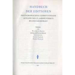 Handbuch der Editionen. Deutschsprachige Schriftsteller Ausgang des 15. Jahrhunderts bis zur Gegenwart