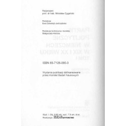 Partie polityczne w Niemczech w XIX i XX wieku. T.1