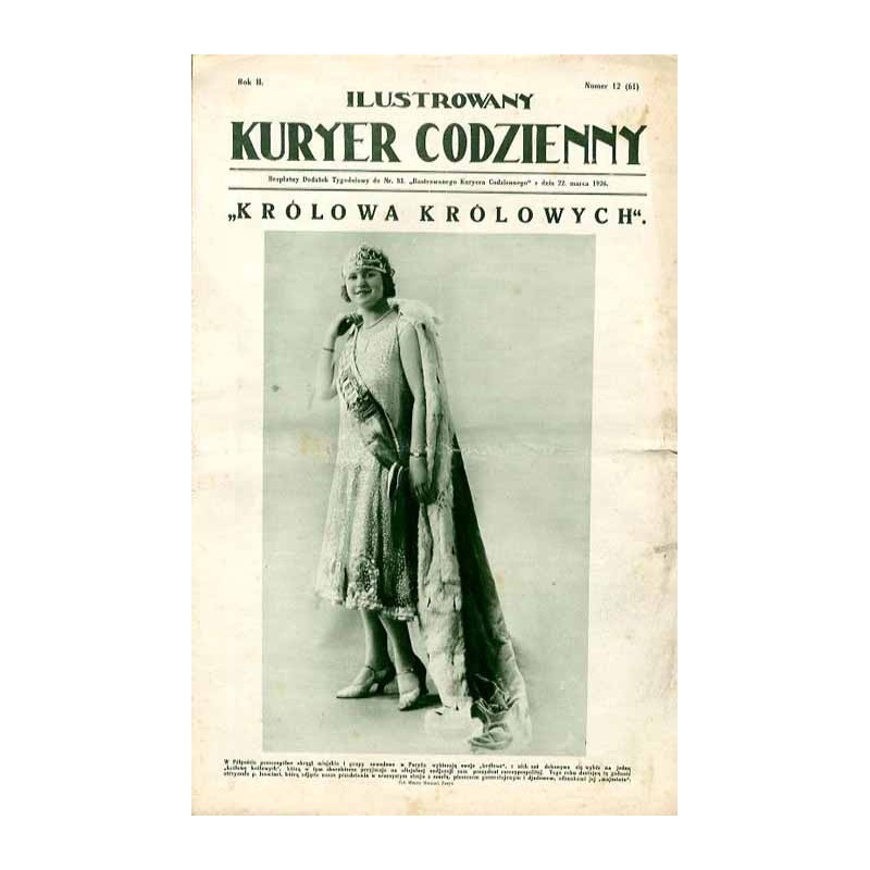 Ilustrowany Kurier Codzienny. Bezpłatny dodatek tygodniowy "Ilustrowanego Kuriera Codziennego" do nr 81. R.2 (1926). Nr 12 (61)