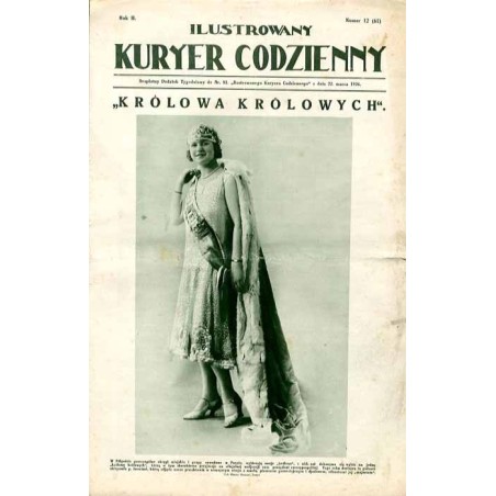 Ilustrowany Kurier Codzienny. Bezpłatny dodatek tygodniowy "Ilustrowanego Kuriera Codziennego" do nr 81. R.2 (1926). Nr 12 (61)