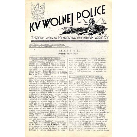 Ku Wolnej Polsce. Tygodnik Wojska Polskiego na Środkowym Wschodzie. Codzienny biuletyn informacyjny. 1942. Nr 53-B (2 kwietnia 1