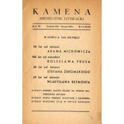 Kamena. Miesięcznik literacki. R.7 (1945-1946). Nr 2-3 (62-63) (XII 1945 - I 1946)