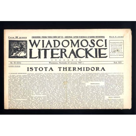 Wiadomości Literackie. Tygodnik. R.14 (1937). Nr 35 (721) (22 sierpnia 1937)