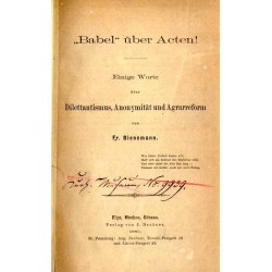 "Babel" über Acten! Einige Worte über Dilettantismus, Anonymität und Agrarreform