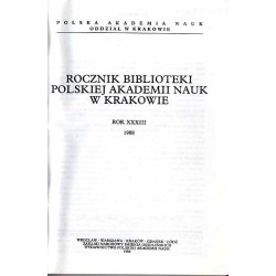 Rocznik Biblioteki Polskiej Akademii Nauk w Krakowie. R.33 (1988)