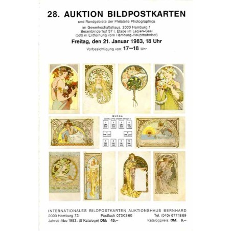 [Martin Bernhard] 28. Auktion Bildpostkarten und Randgebiete der Philatelie Photographica im Gewerkschaftshaus, 2000 Hamburg 1.